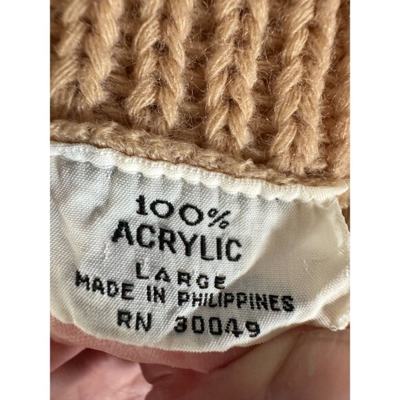 Vintage Camel Knit Cowl Neck Sweater Size Large Small Blemish - Picture 3 of 16